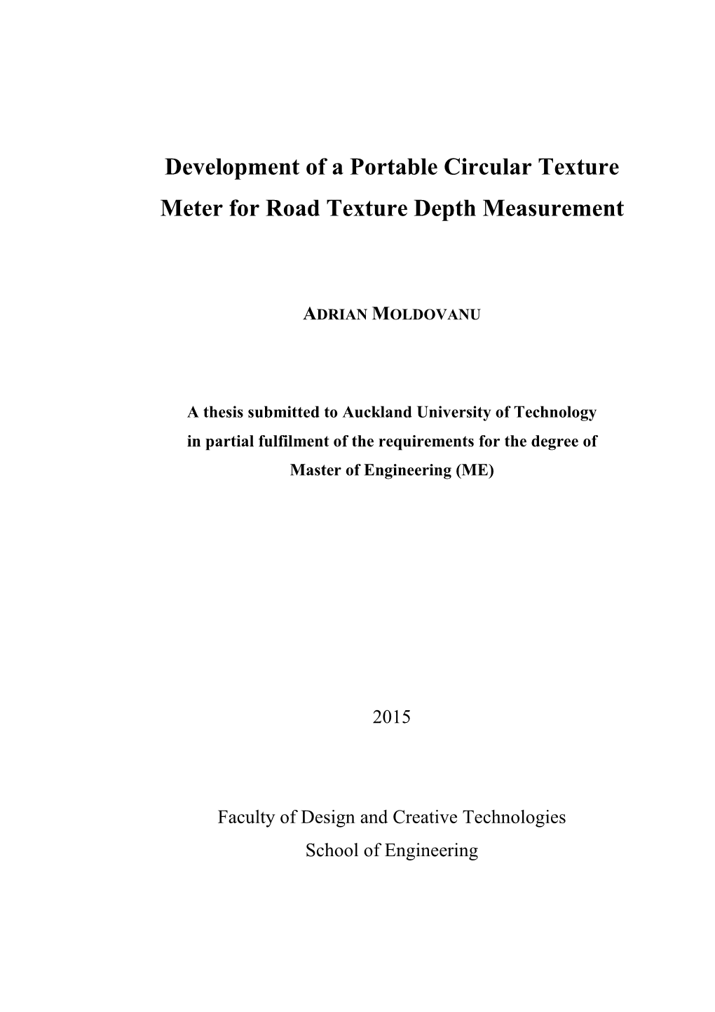 Development of a Portable Circular Texture Meter for Road Texture Depth Measurement