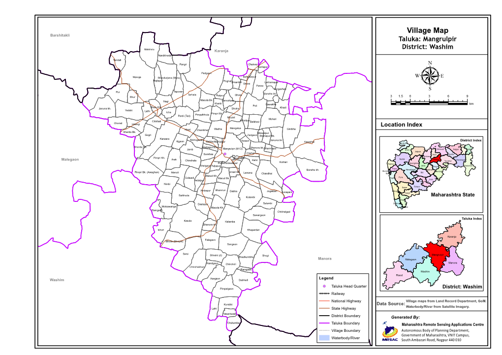 Village Map Barshitakli Taluka: Mangrulpir