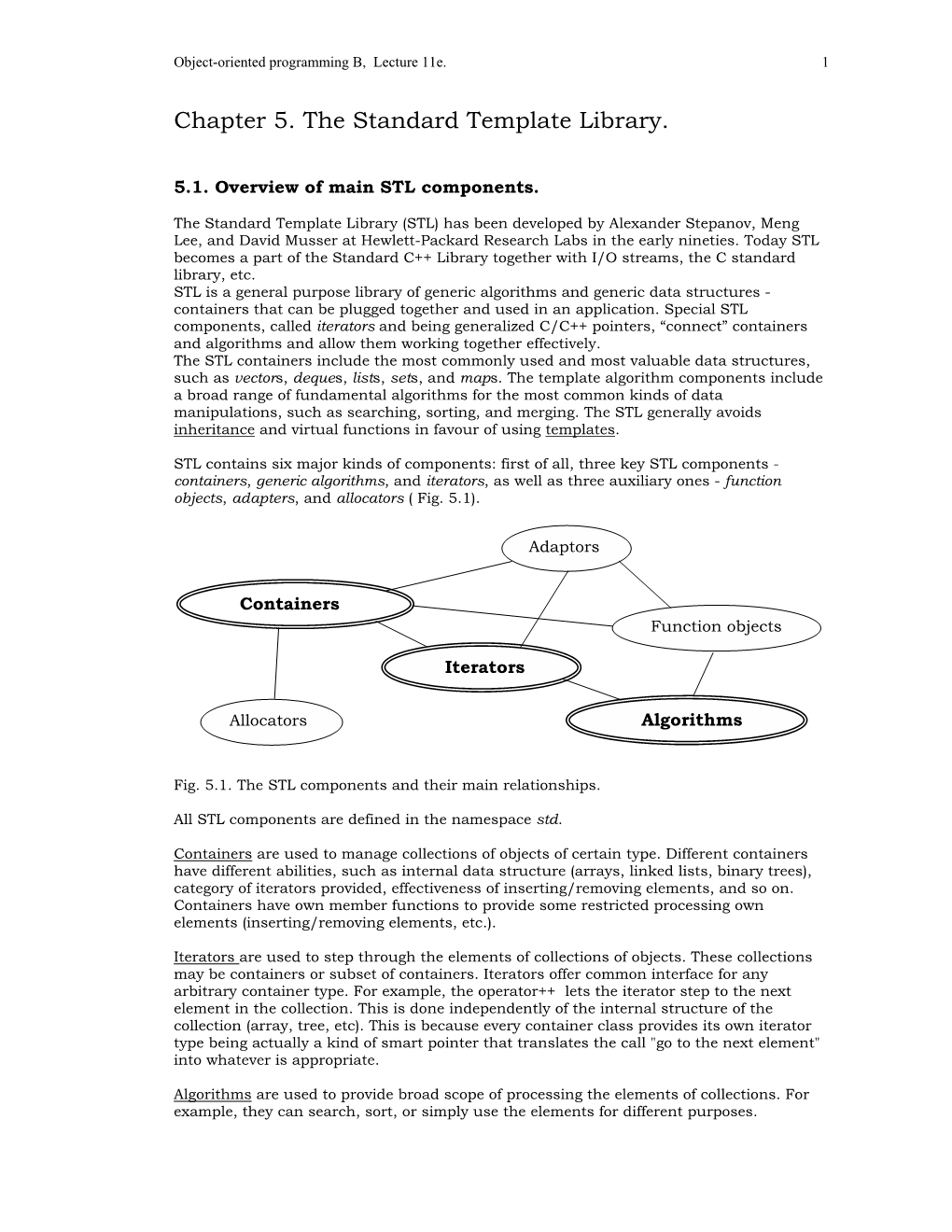 Chapter 5. the Standard Template Library