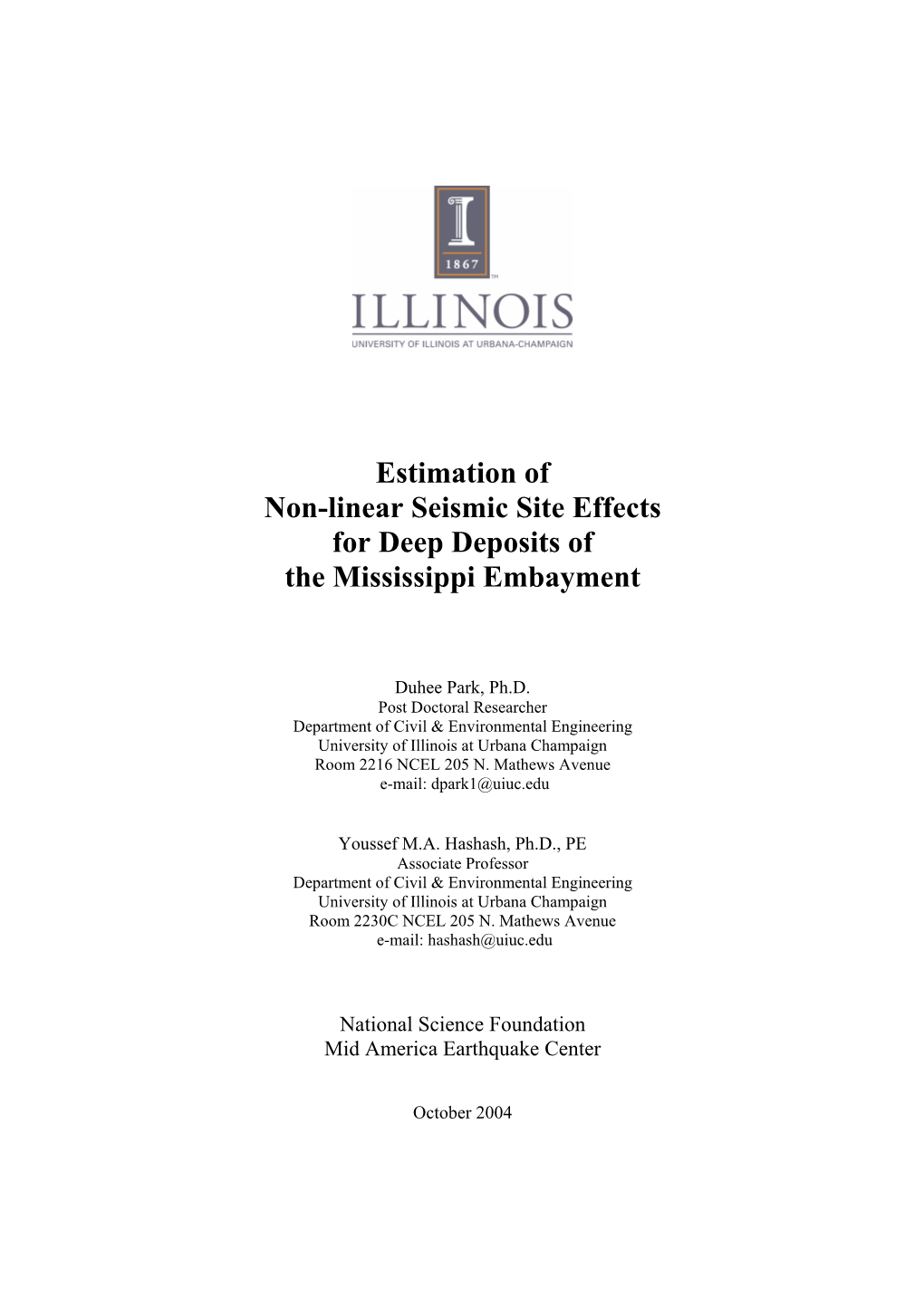 Estimation of Non-Linear Seismic Site Effects for Deep Deposits of the Mississippi Embayment