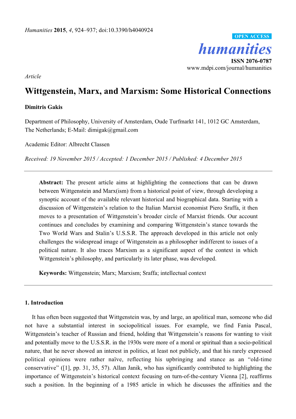 Wittgenstein, Marx, and Marxism: Some Historical Connections