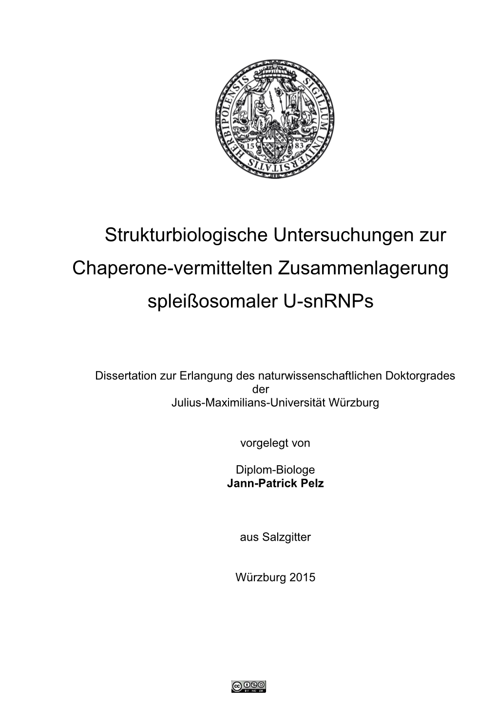 Strukturbiologische Untersuchungen Zur Chaperone-Vermittelten Zusammenlagerung Spleißosomaler U-Snrnps