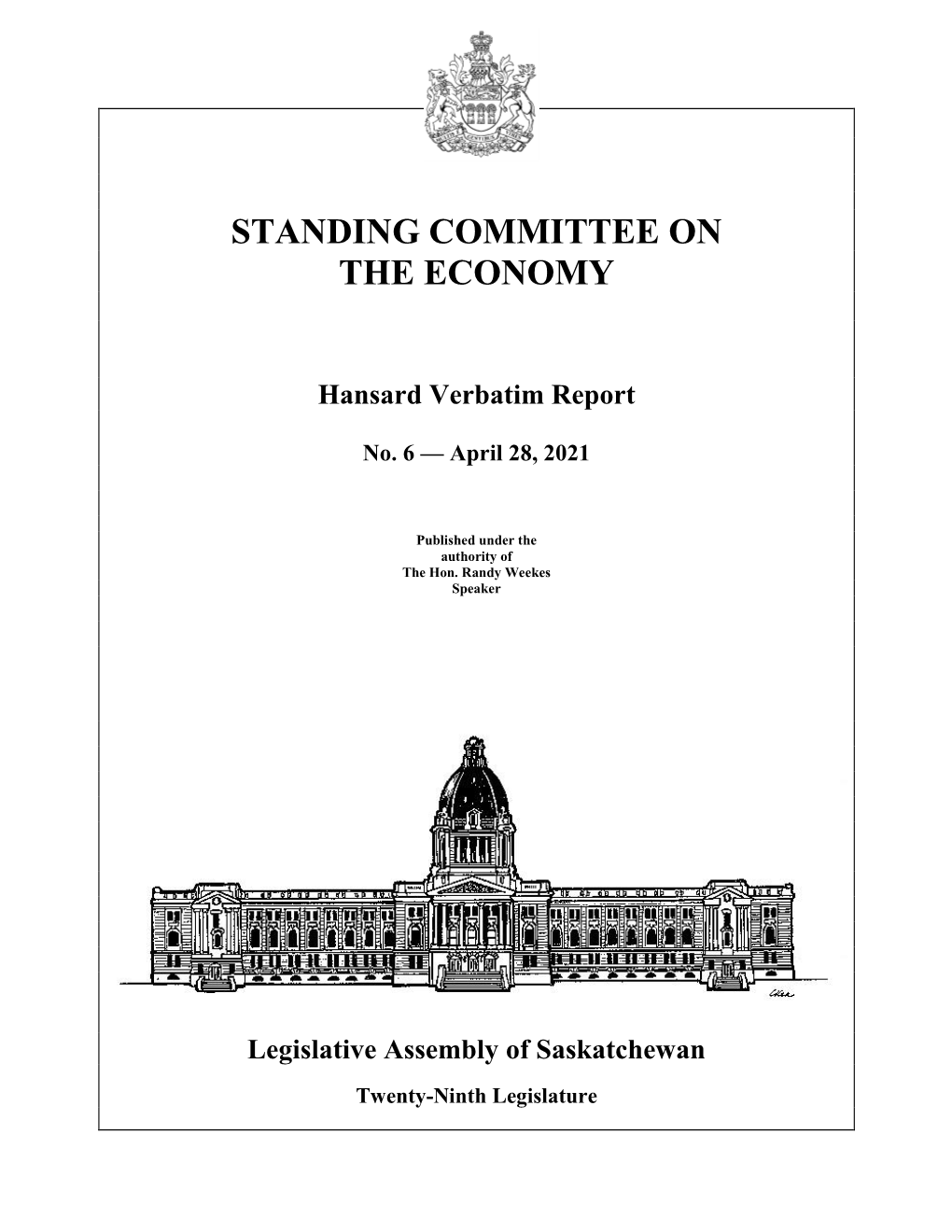 April 28, 2021 Economy Committee