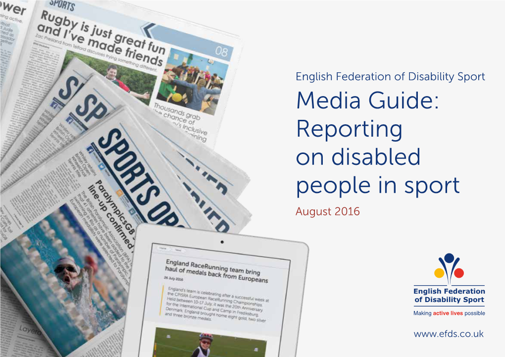 Media Guide: Reporting on Disabled People in Sport August 2016