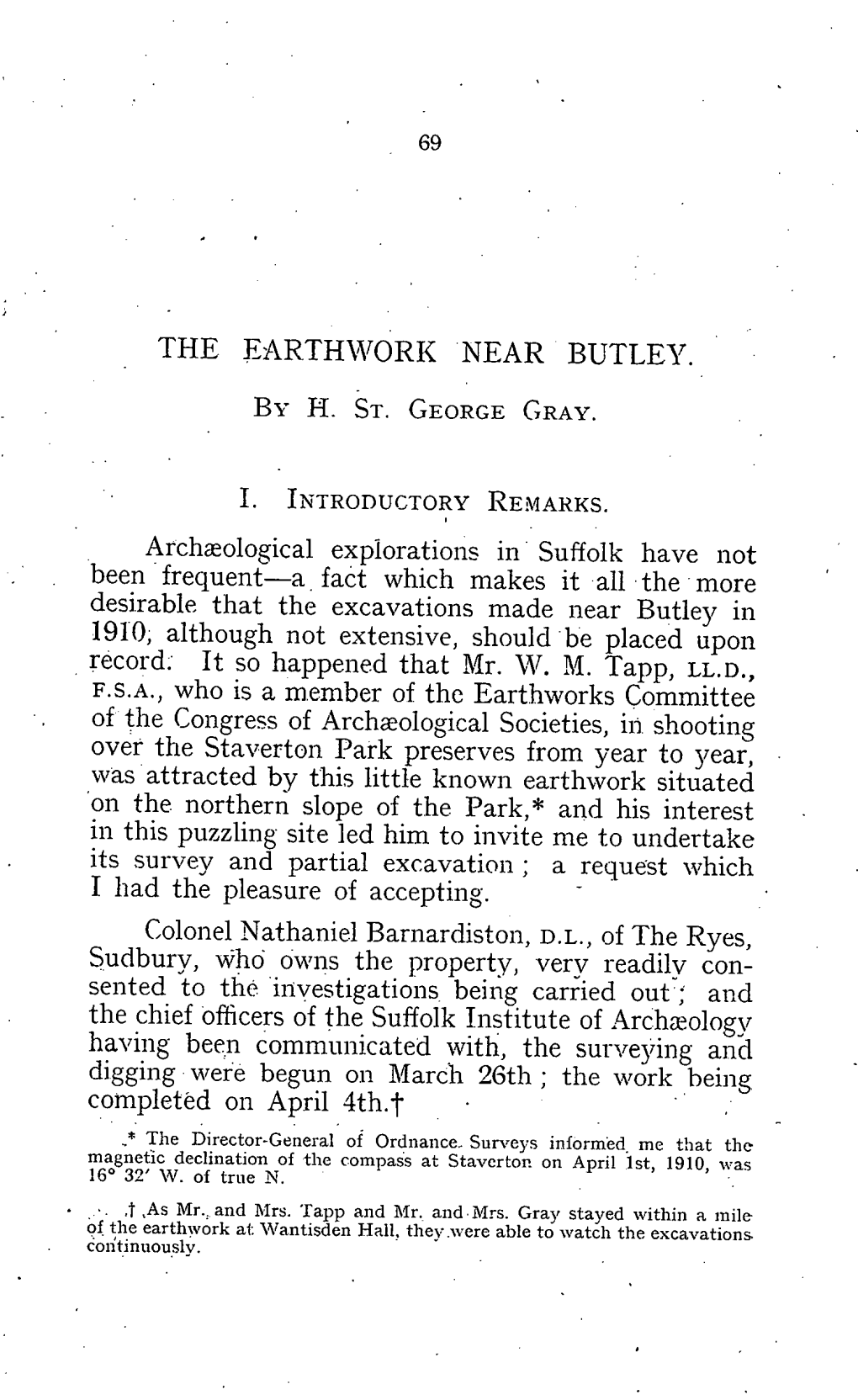 The Earthwork Near Butley. by H. St. George