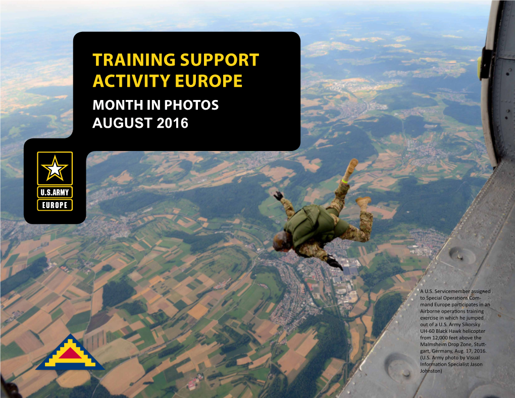 Training Support Activity Europe Month in Photos August 2016