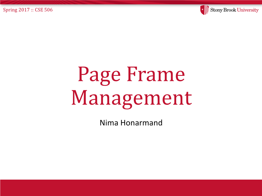 Page Frame Management