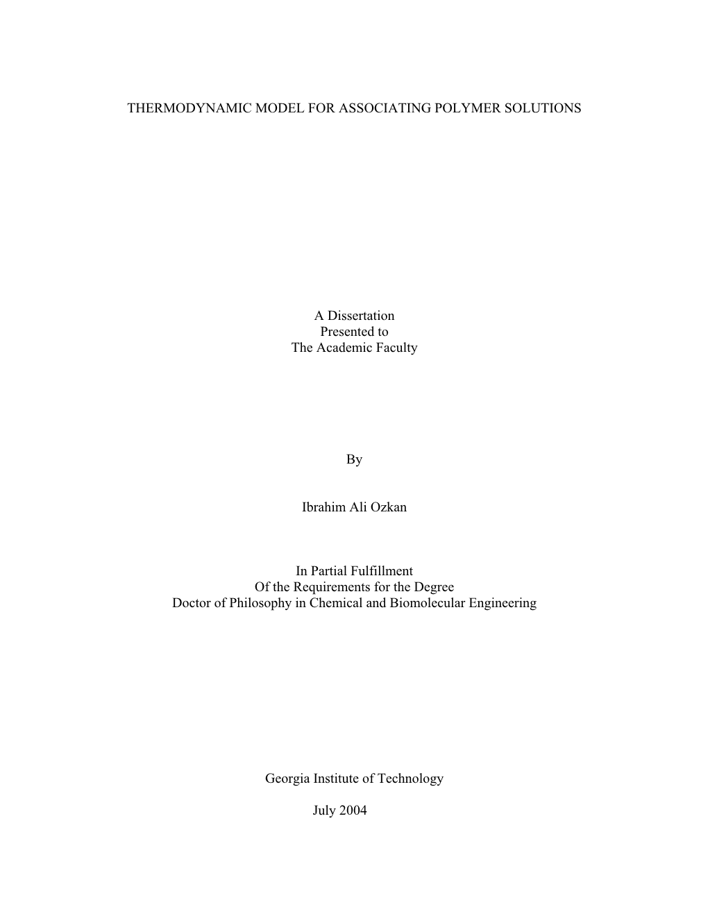 Thermodynamic Model for Associating Polymer Solutions