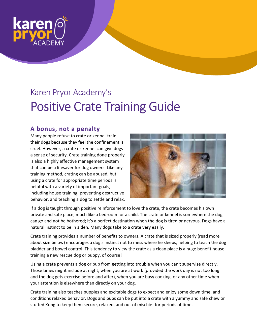 Positive Crate Training Guide