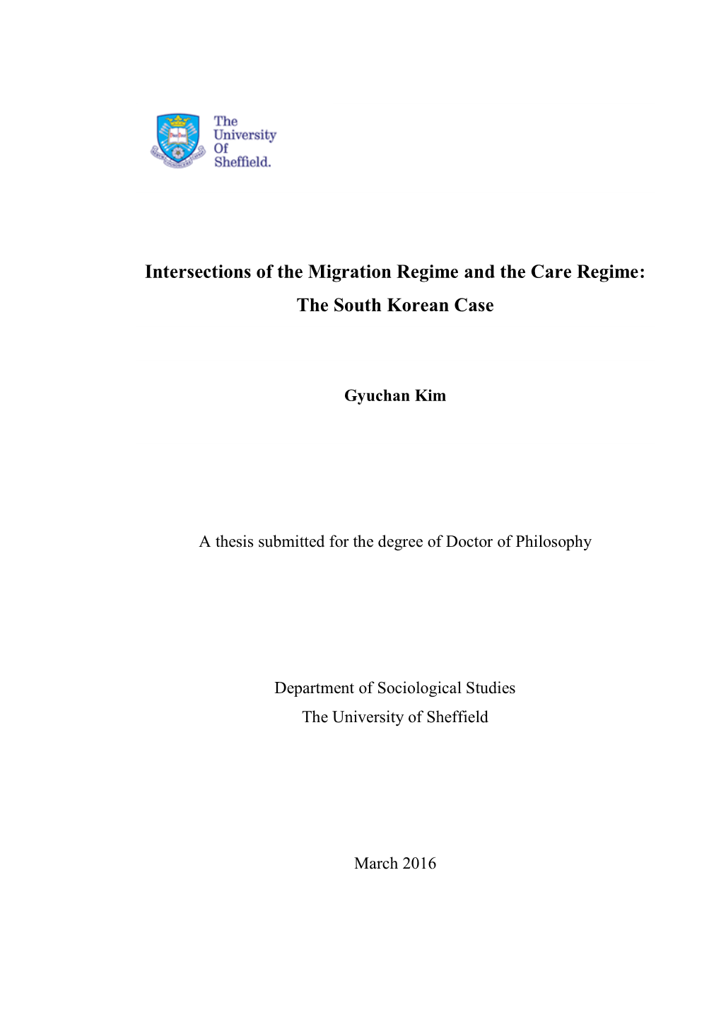 Intersections of the Migration Regime and the Care Regime: the South Korean Case
