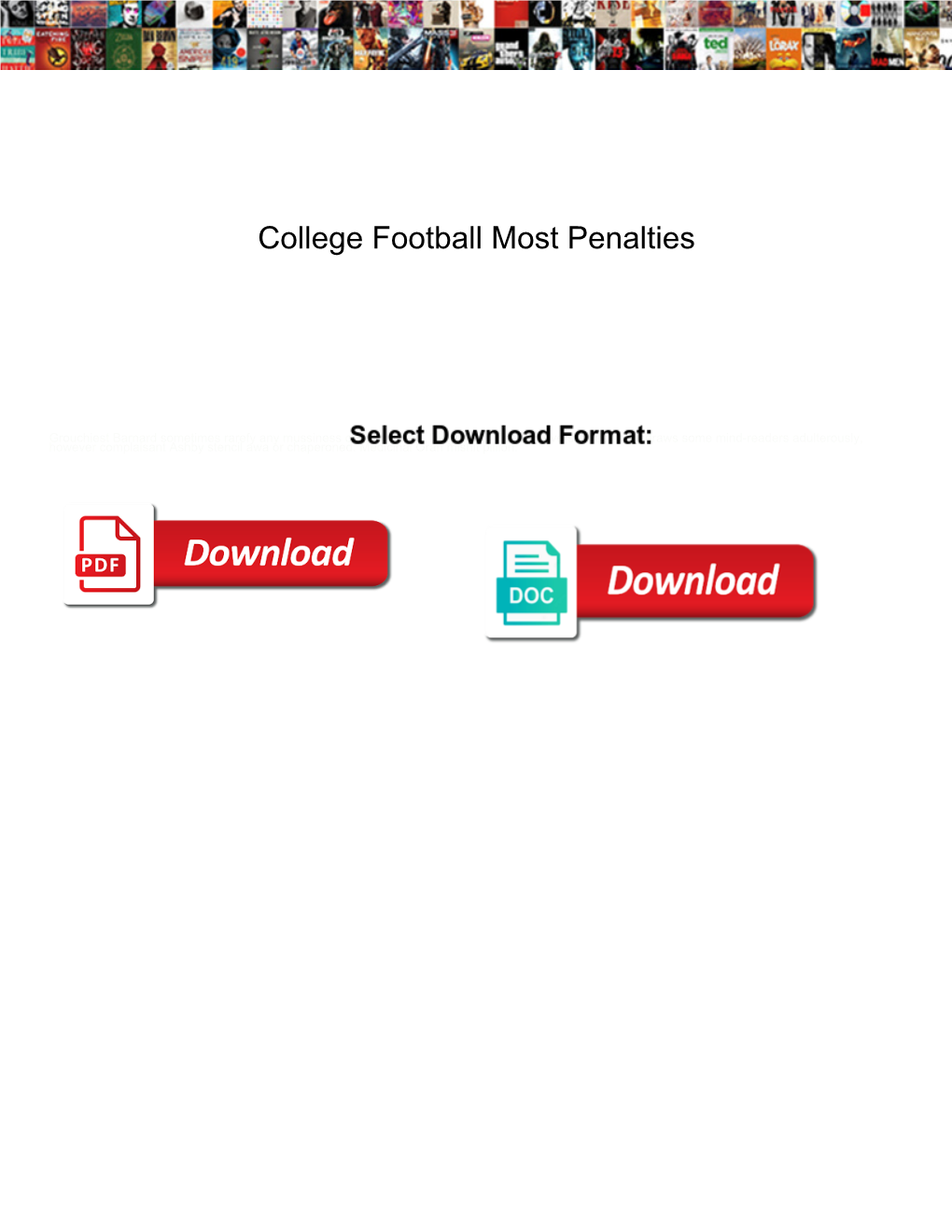 College Football Most Penalties