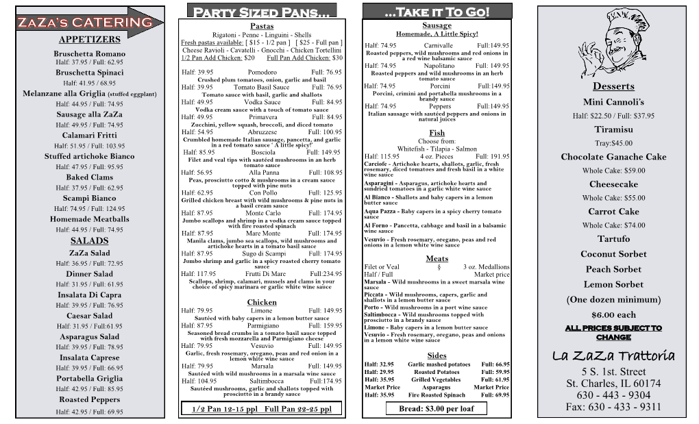 Party & Catering Menu