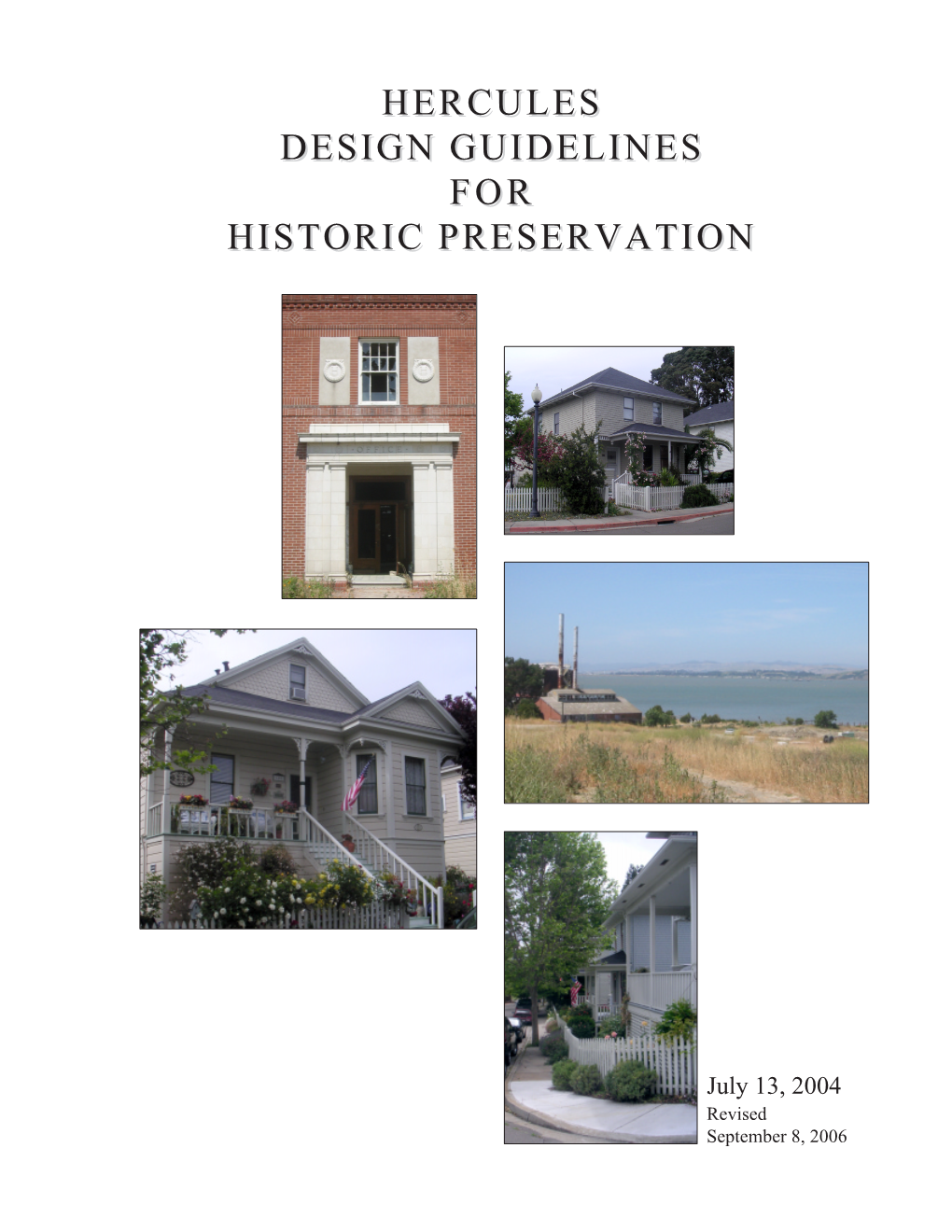 Hercules Design Guidelines for Historic Preservation