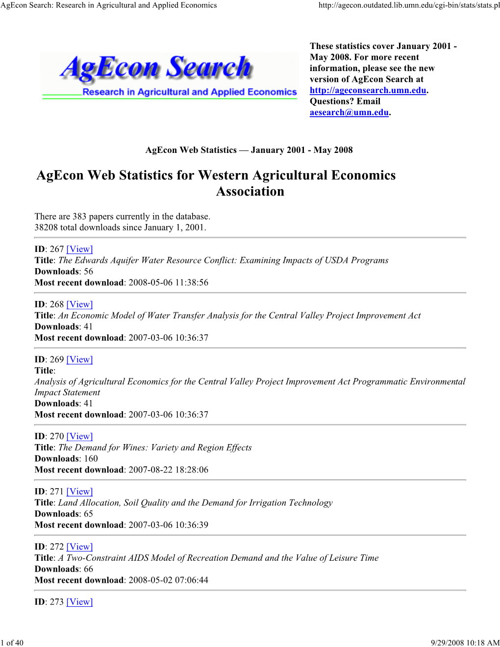 Research in Agricultural and Applied Economics