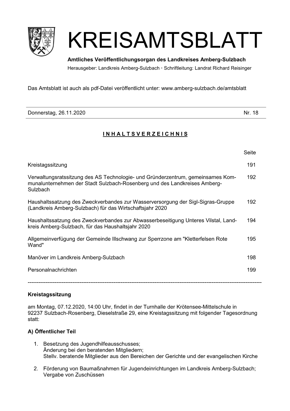 Kreisamtsblatt 18/2020 PDF, 124 Kb