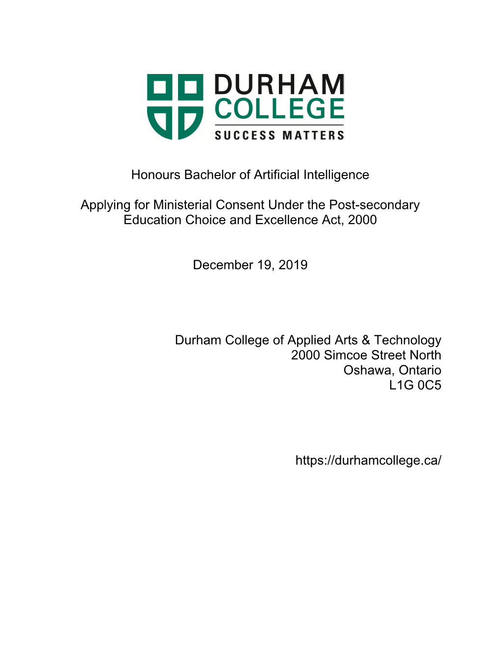 Honours Bachelor of Artificial Intelligence