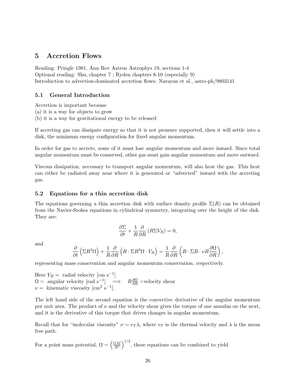 5 Accretion Flows