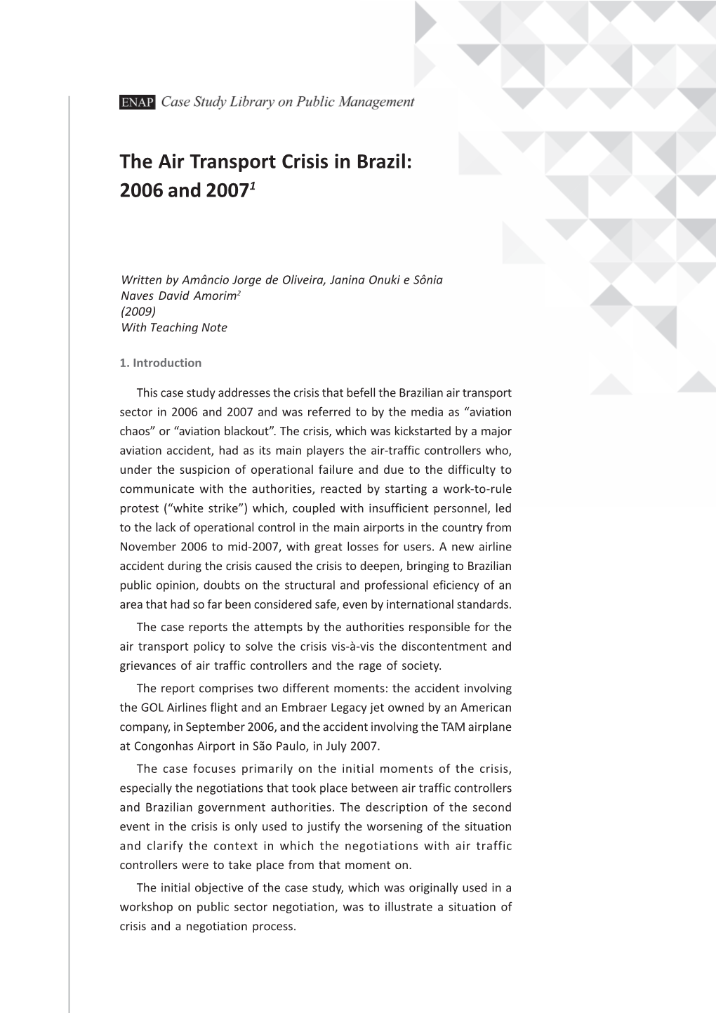 The Air Transport Crisis in Brazil2.Pmd