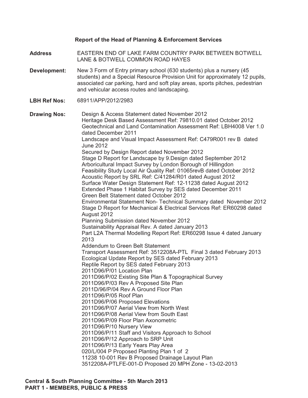 Central & South Planning Committee