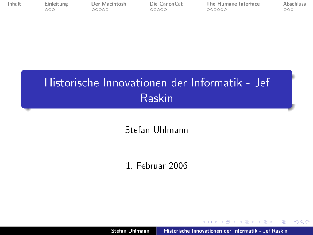 Historische Innovationen Der Informatik - Jef Raskin