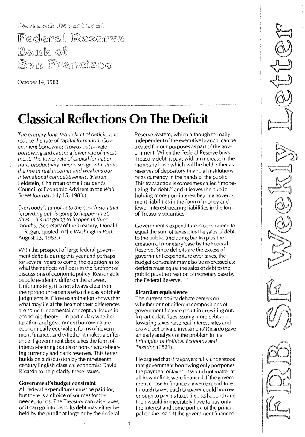 Classical Reflections on the Deficit