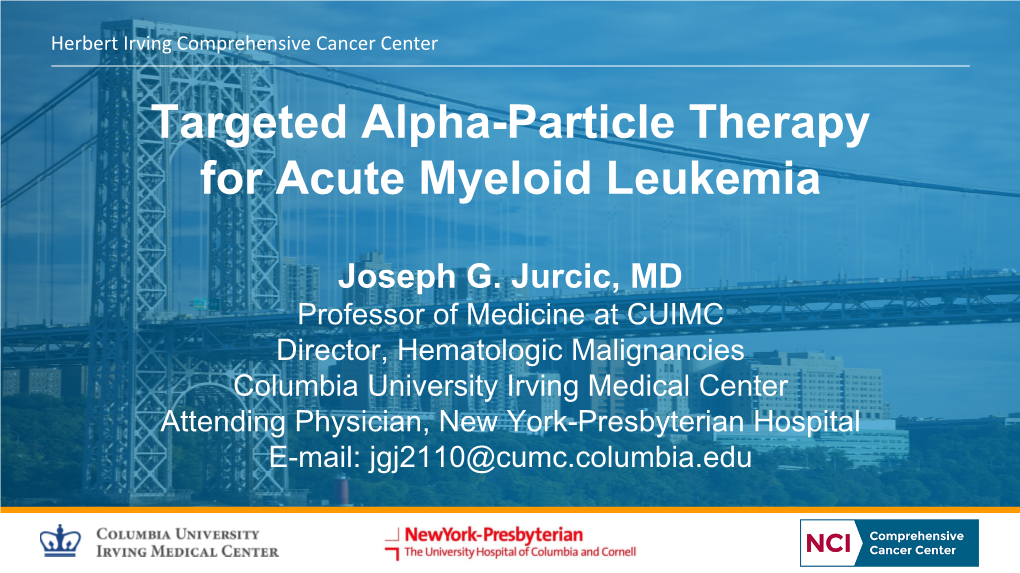 Targeted Alpha-Particle Therapy for Acute Myeloid Leukemia