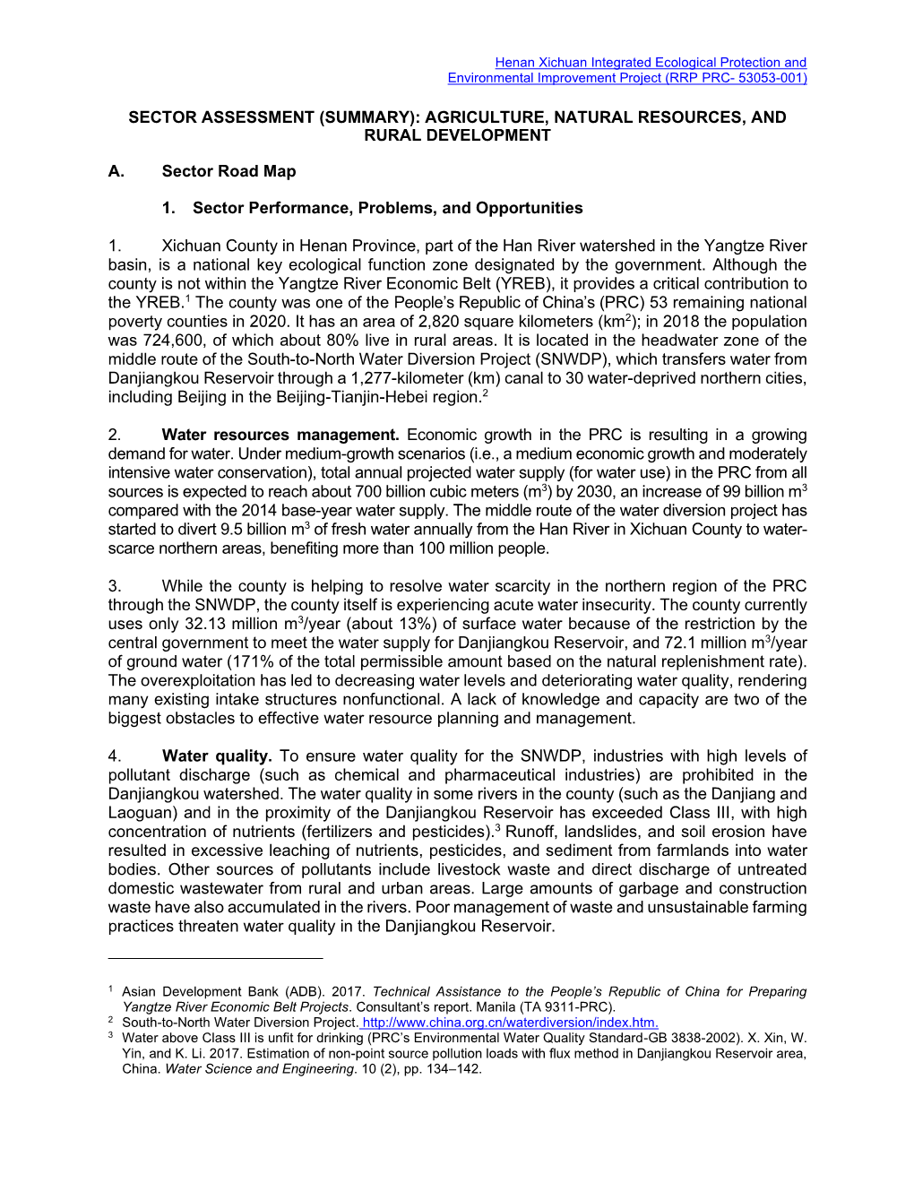 Sector Assessment (Summary): Agriculture, Natural Resources, and Rural Development