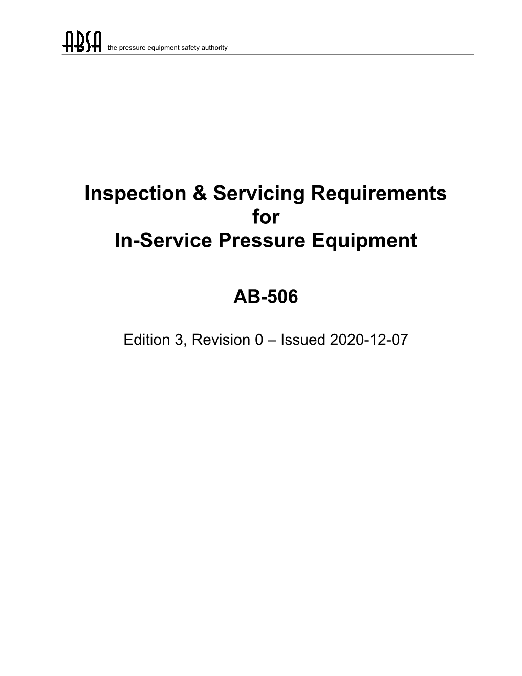 AB-506 Inspection & Servicing Requirements