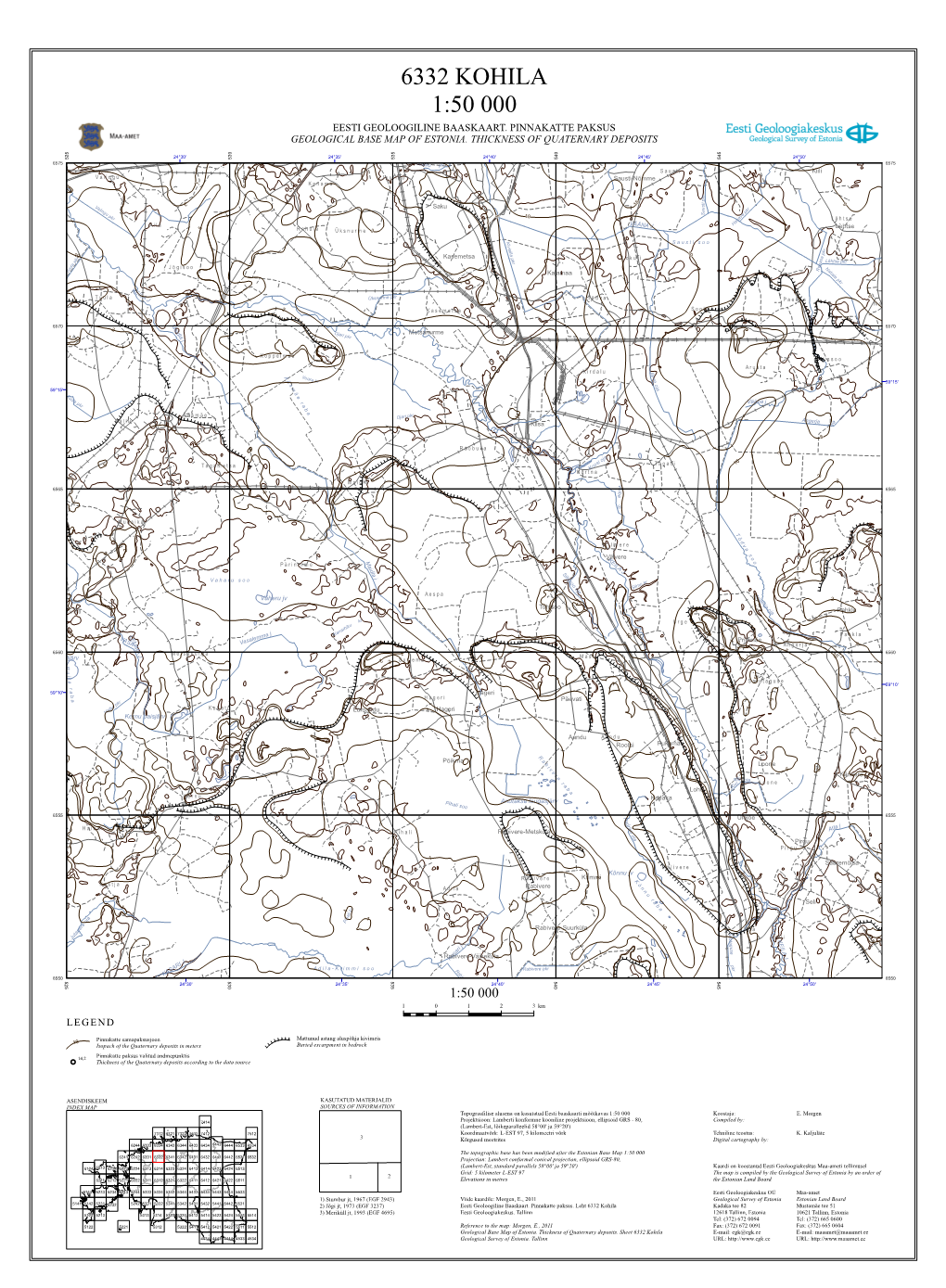 6332 Kohila 1:50 000 Eesti Geoloogiline Baaskaart