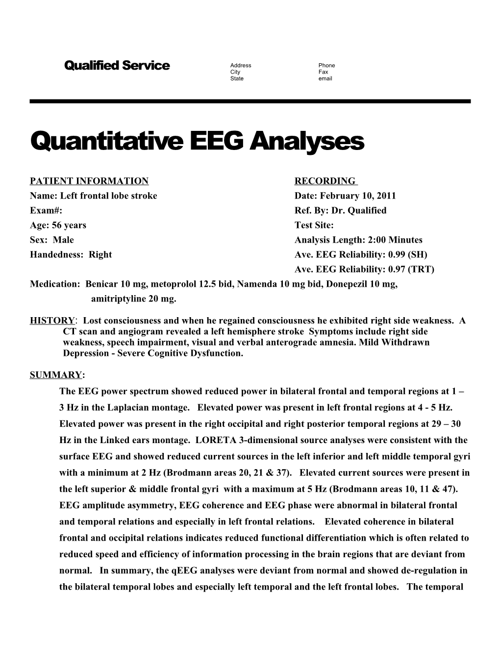 Quantitative EEG Analyses