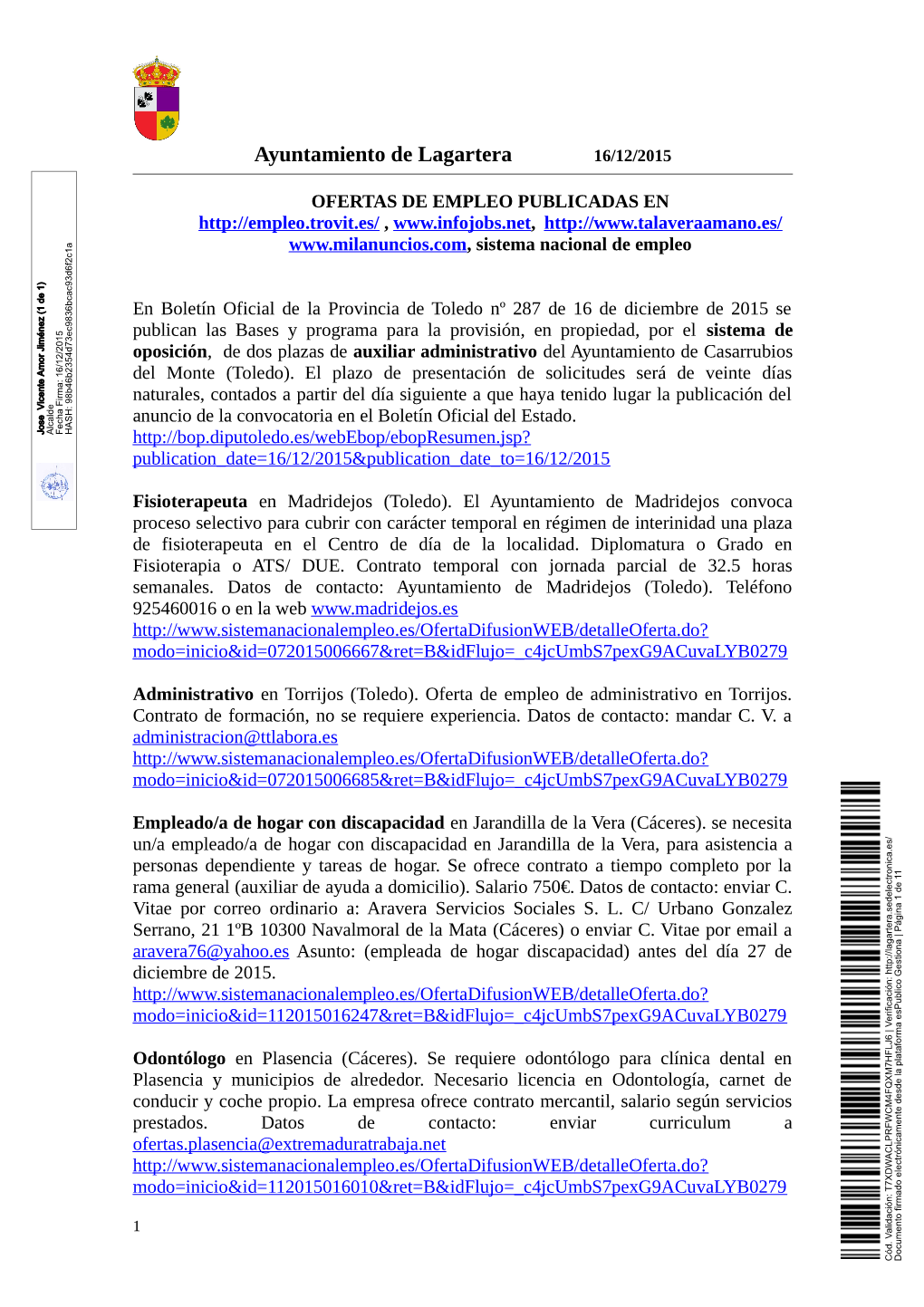 Convocatoria Y Pruebas De Selección De Personal Laboral Fijo a Tiempo