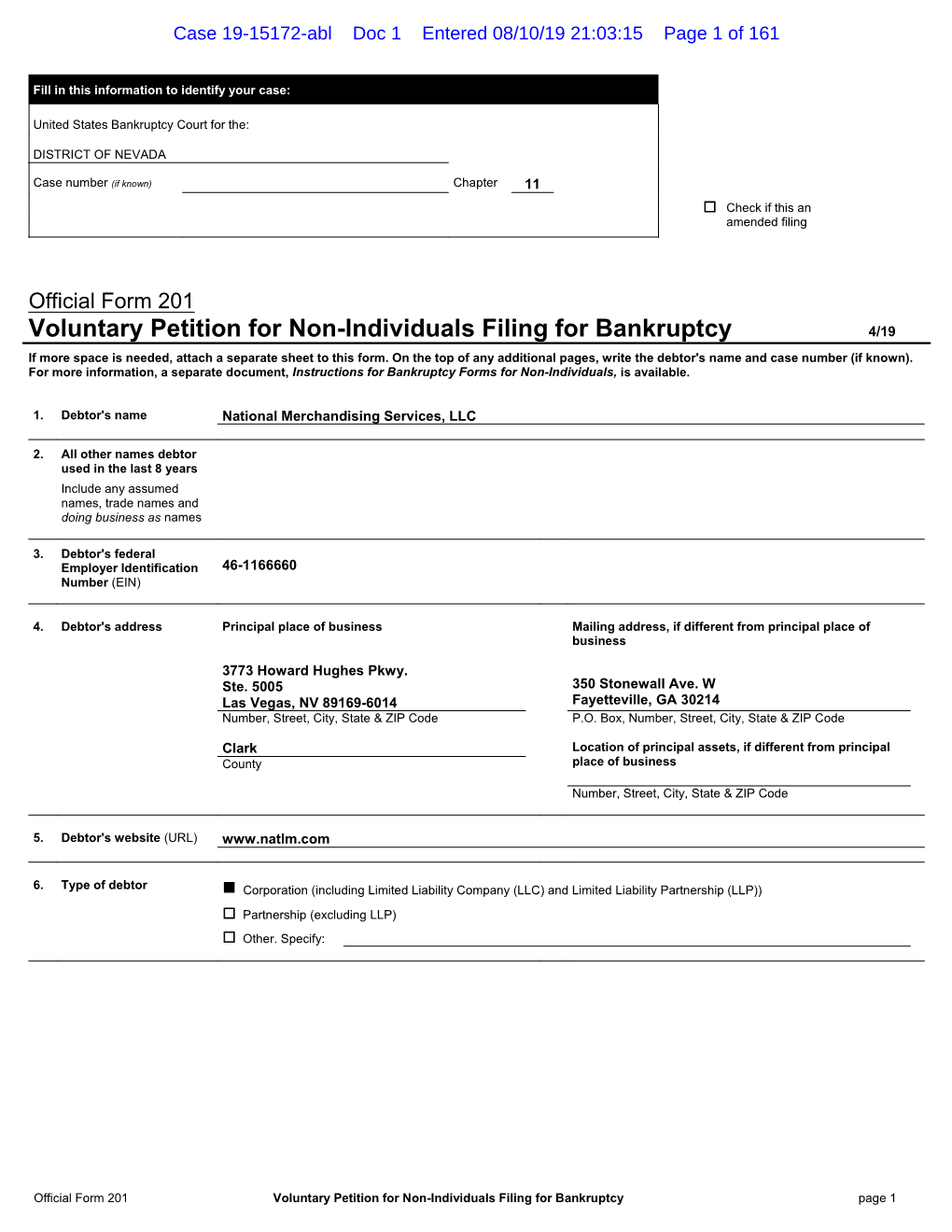 Bankruptcy Forms for Non-Individuals, Is Available