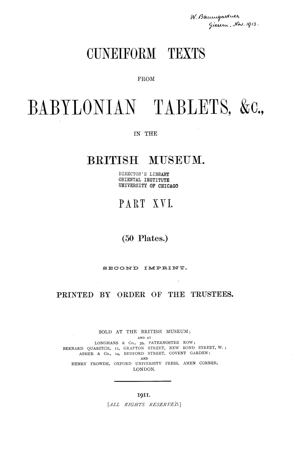 Babylonian Tablets, &C