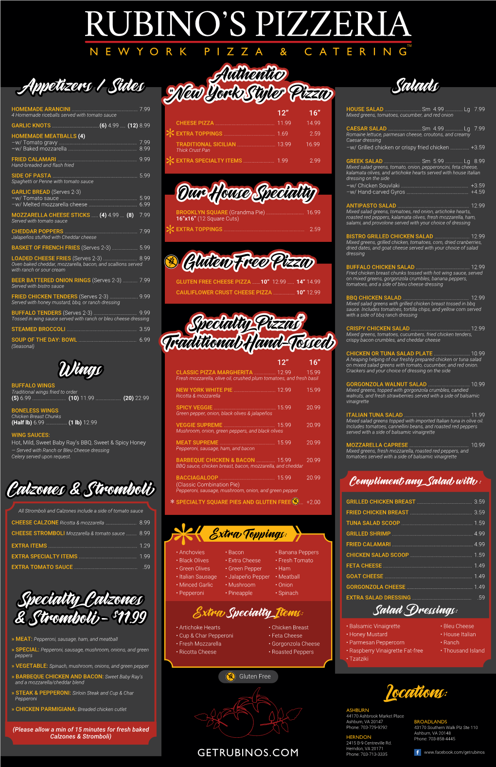 Download Our Regular Menu