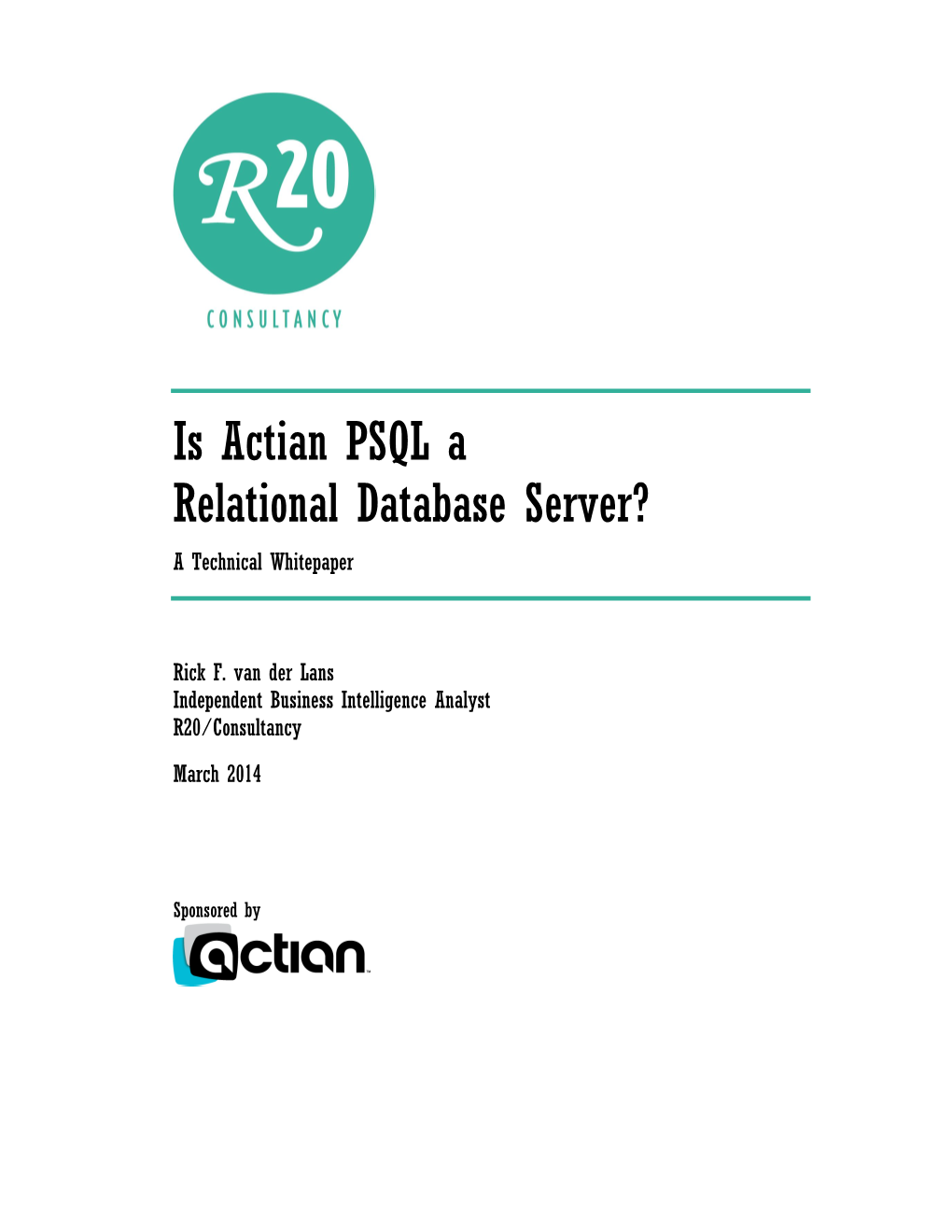 Is Actian PSQL a Relational Database Server?