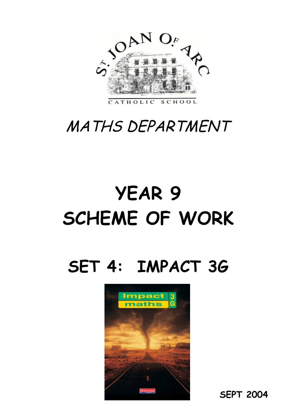 KS3 Scheme of Work - Year 9 - 4: IMPACT 3G