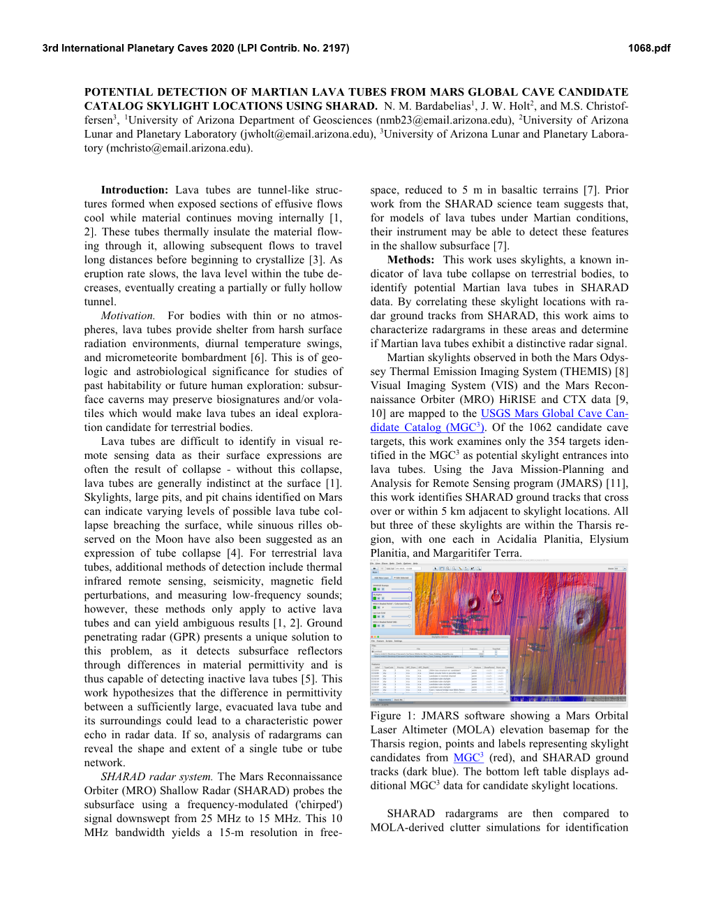 Potential Detection of Martian Lava Tubes from Mars Global Cave Candidate Catalog Skylight Locations Using Sharad