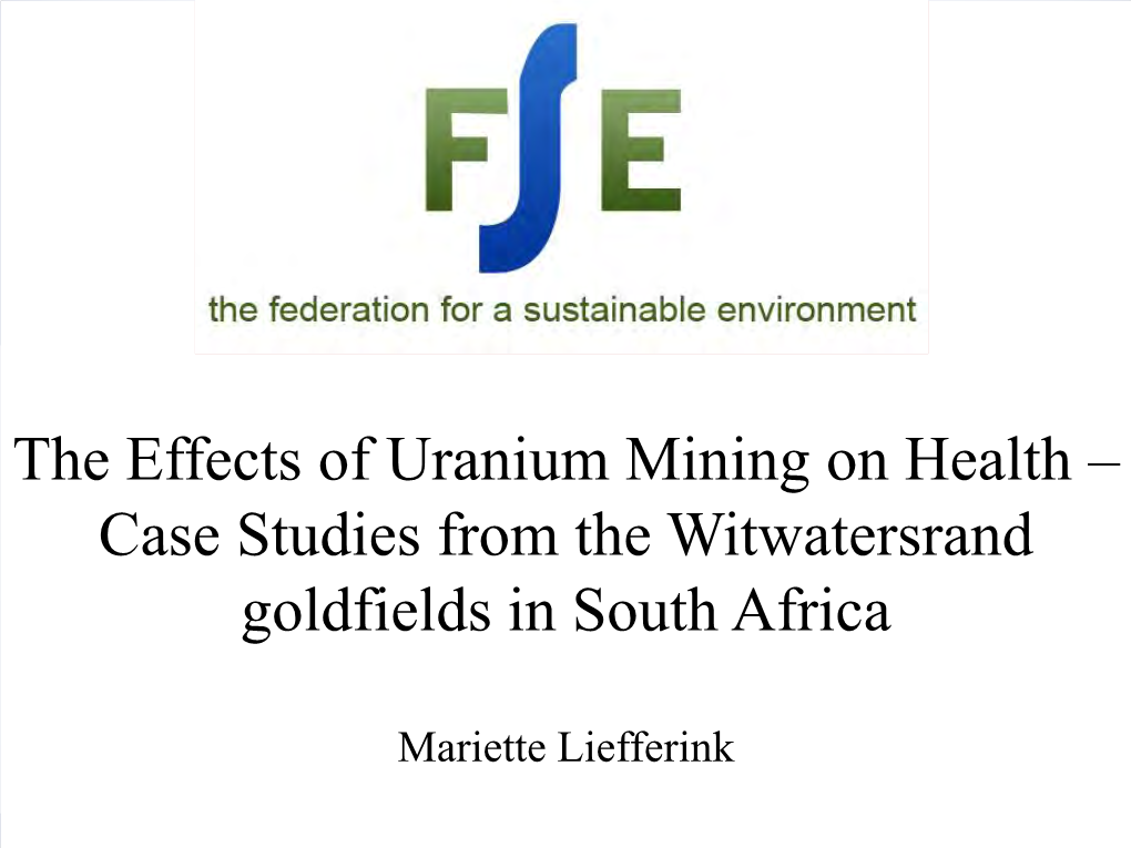 Uranium Mining in South Africa