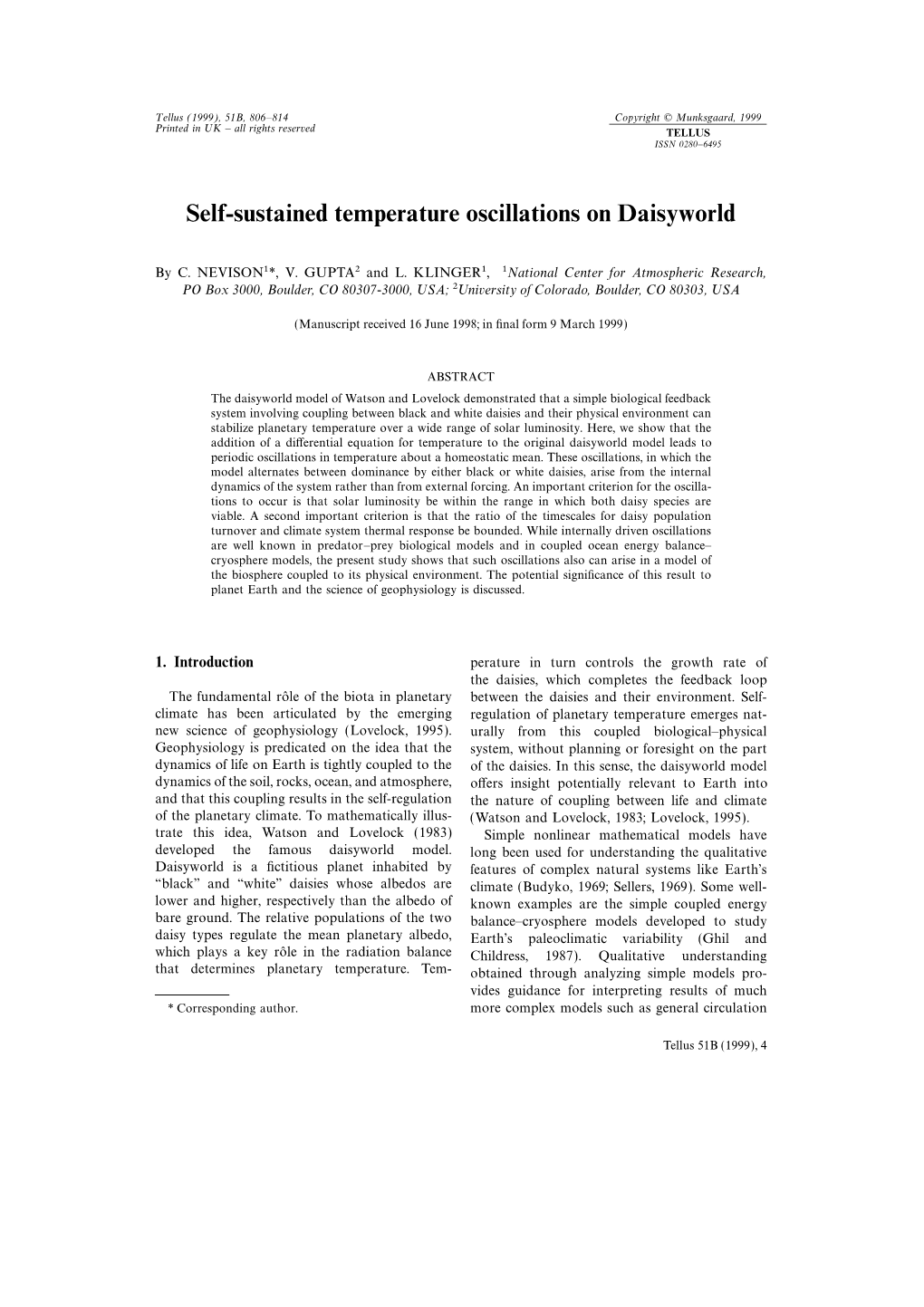 Self-Sustained Temperature Oscillations on Daisyworld