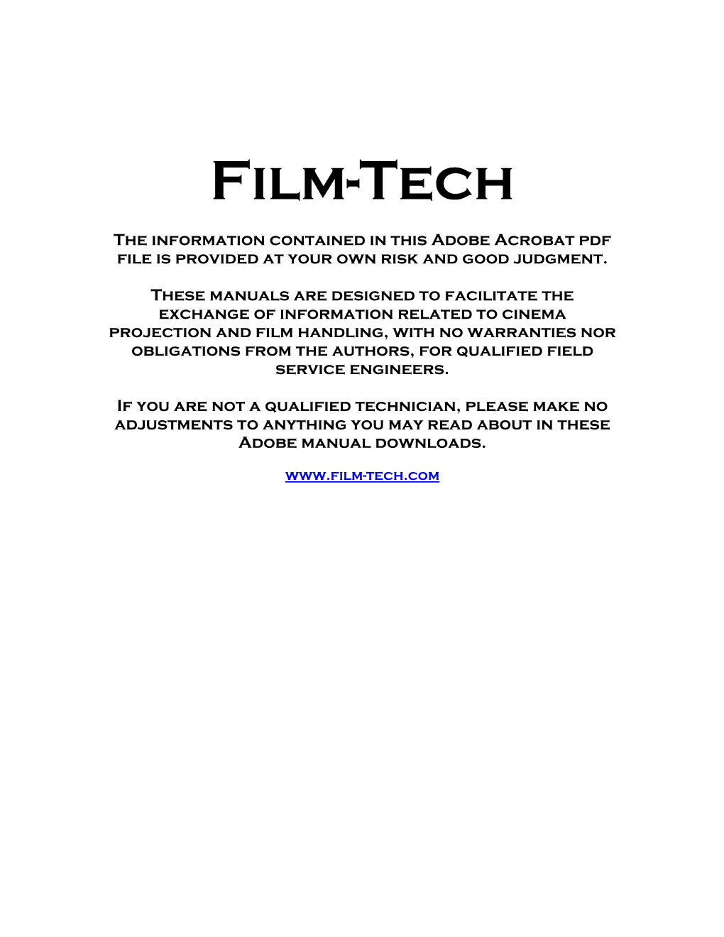 Technical Guidelines for Dolby Stereo Theatres