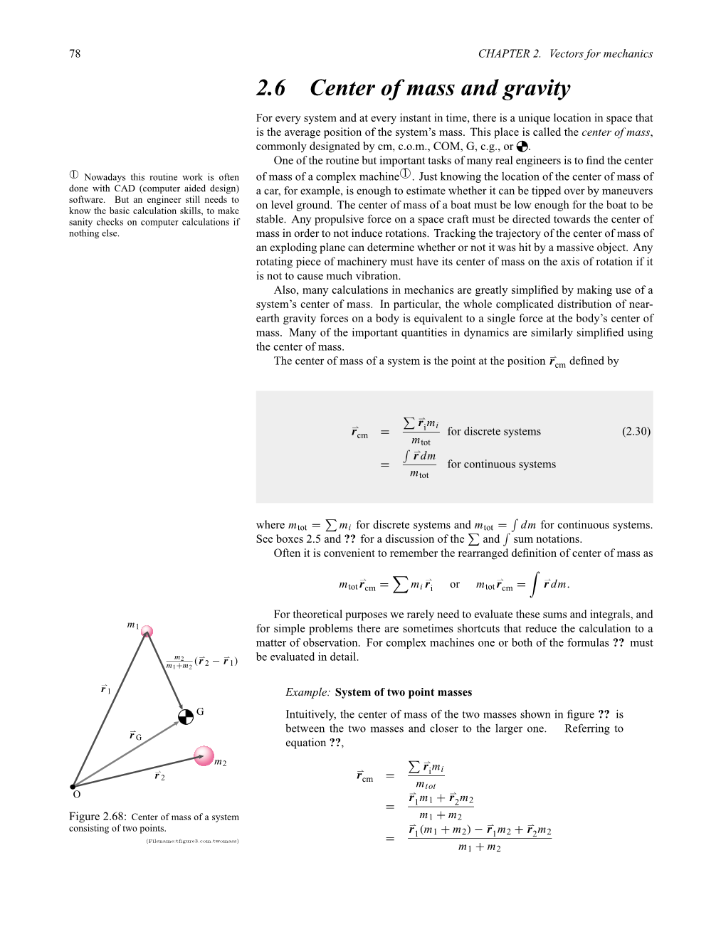 2.6 Center of Mass and Gravity