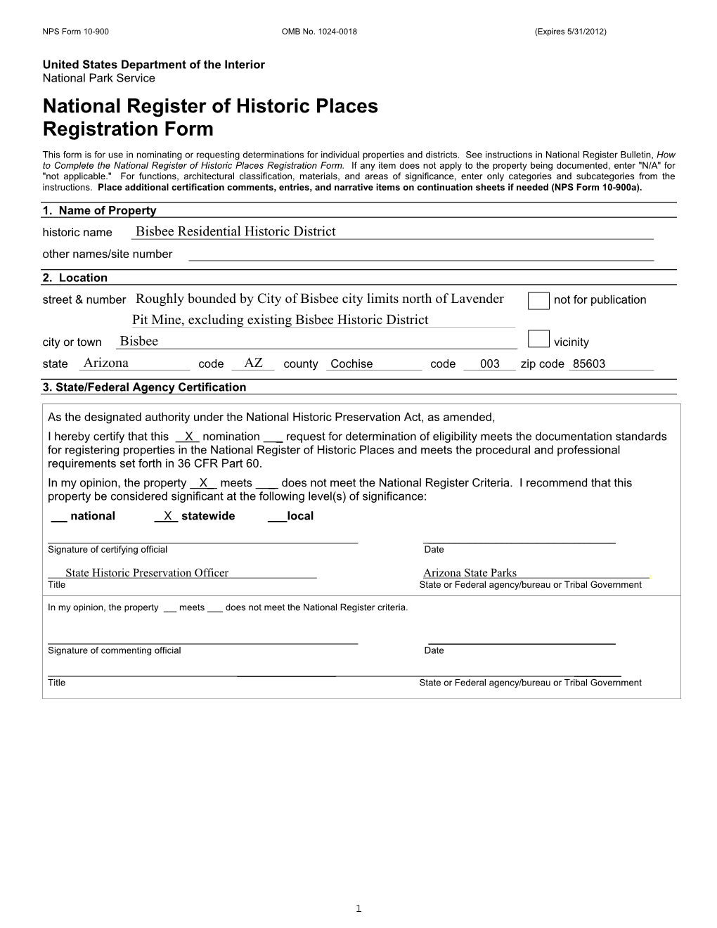 National Register of Historic Places Registration Form