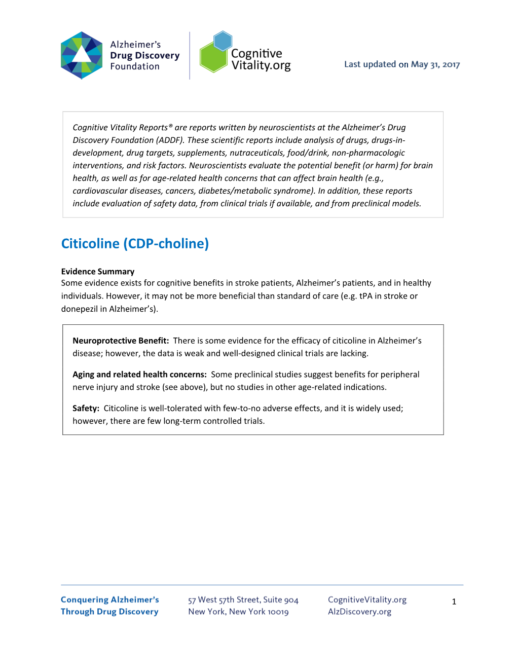 Citicoline (CDP-Choline)