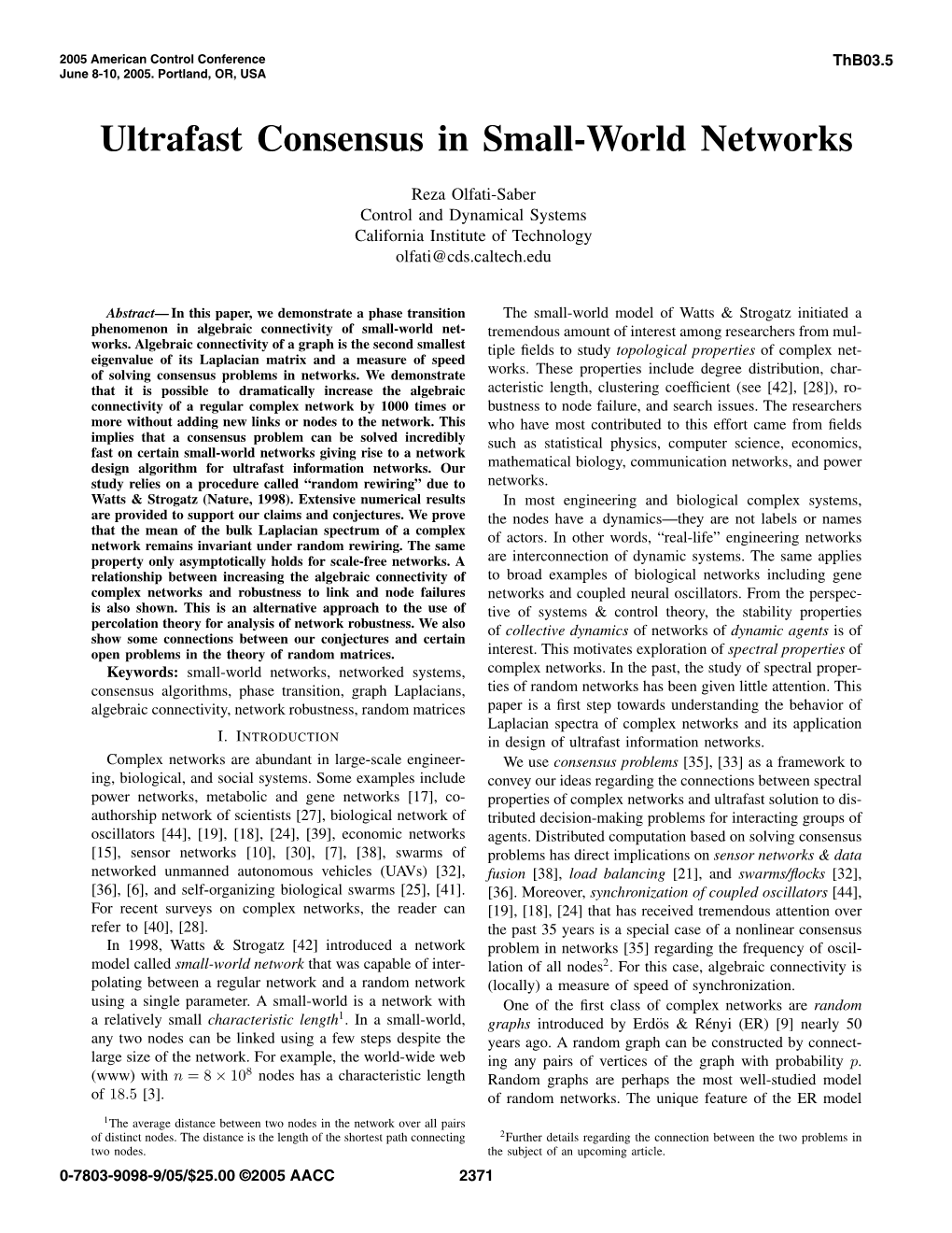 Ultrafast Consensus in Small-World Networks