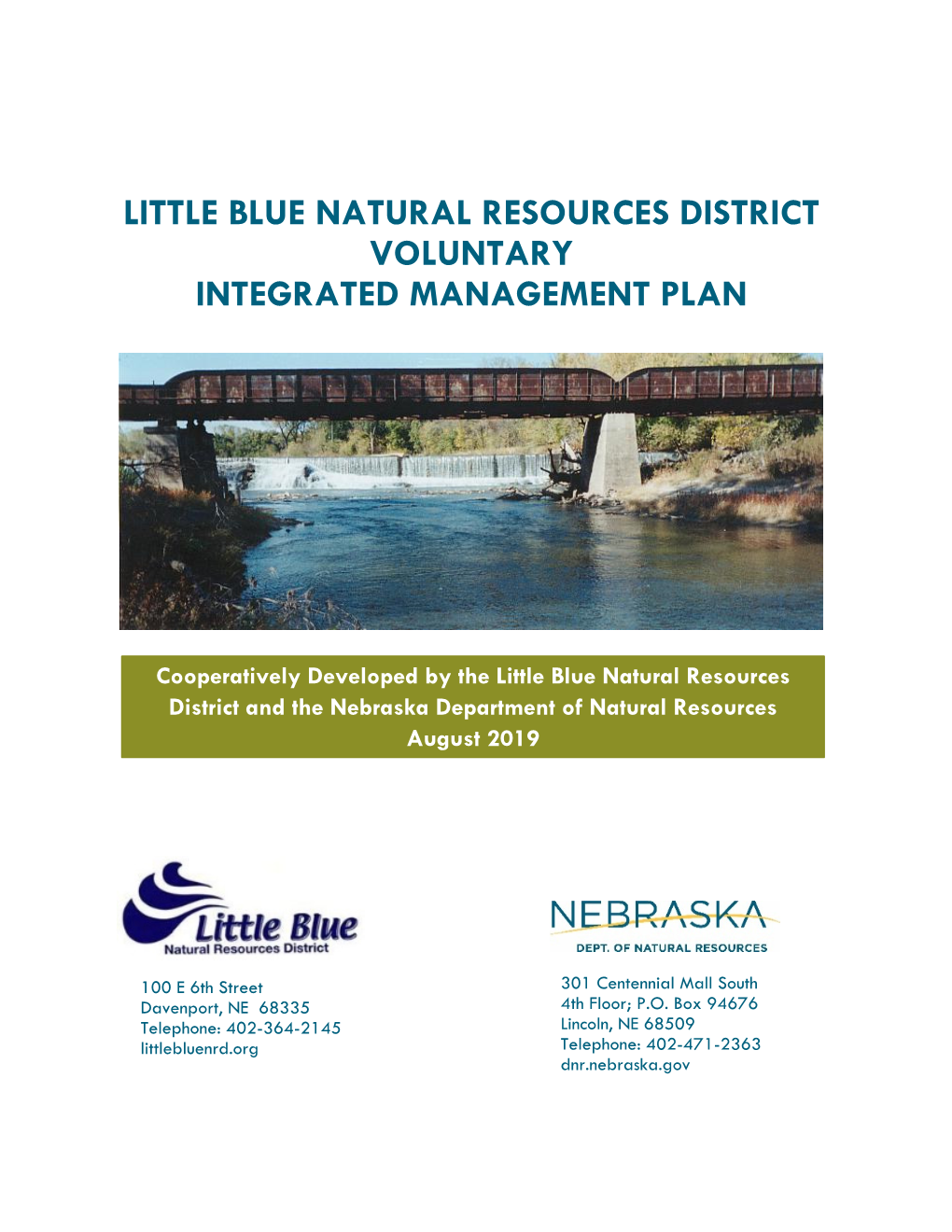 Little Blue Natural Resources District Voluntary Integrated Management Plan
