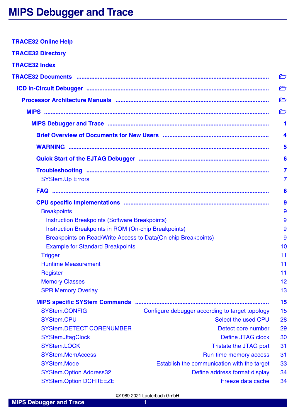 MIPS Debugger and Trace