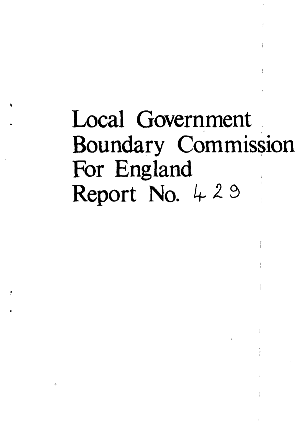 Local Government Boundary Commission for England Report No