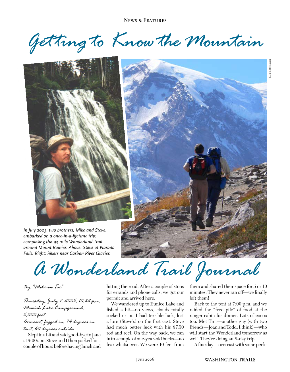 Get Ting to Know the Mountain a Wonderland Trail Journal