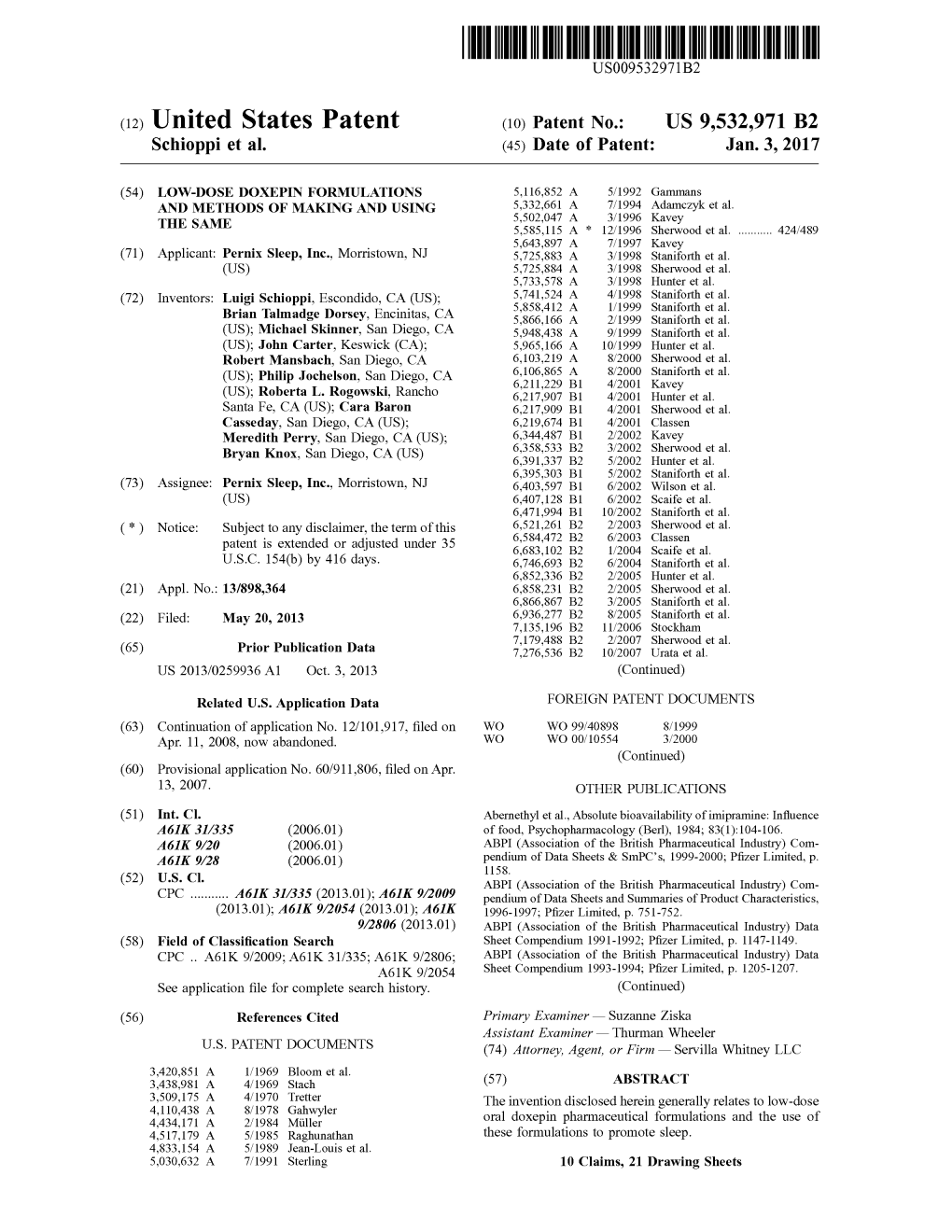 (12) United States Patent (10) Patent No.: US 9,532.971 B2 Schioppi Et Al