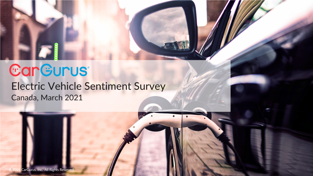 Electric Vehicle Sentiment Survey Canada, March 2021